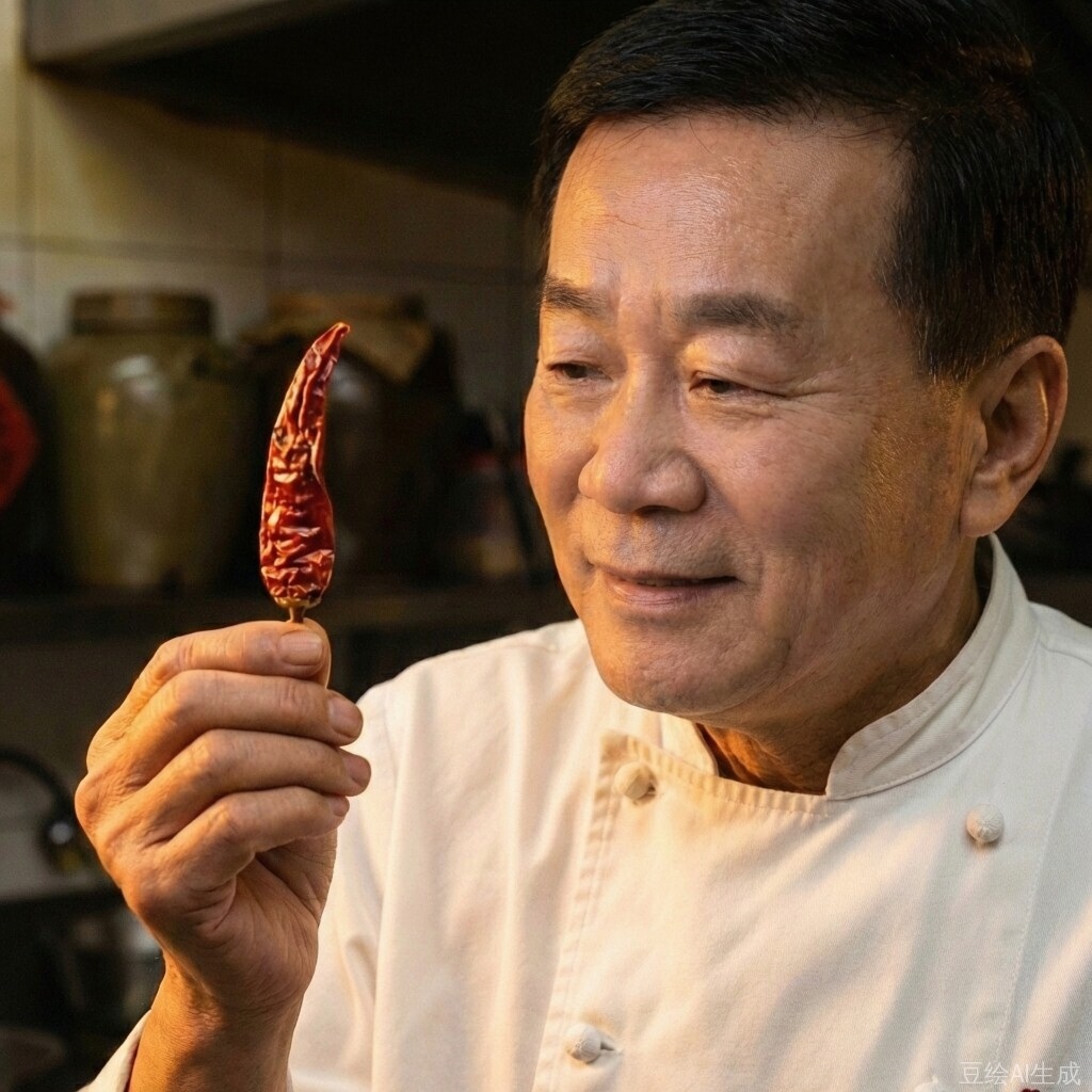 Chef Kuo Inspecting Chili